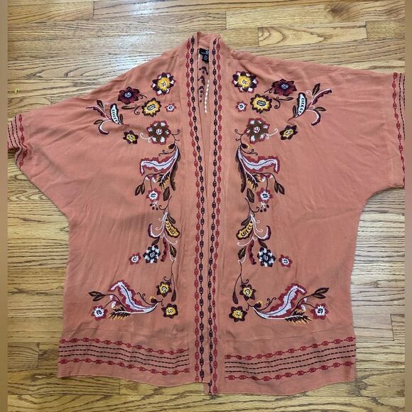 Curations Women’s embroidered, boho, hippie, kimono tunic cardigan lightweight d - Picture 2 of 7